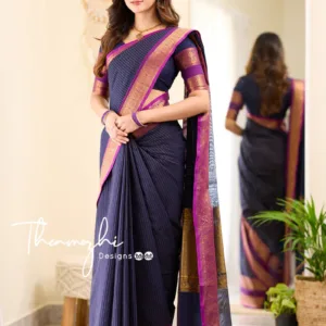 Chandra - Purple Chettinad Cotton Saree